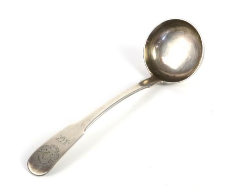 Crested Scottish silver toddy ladle by J Mckay, Edinburgh 1822.      some light scratching and abrasions to the bowl