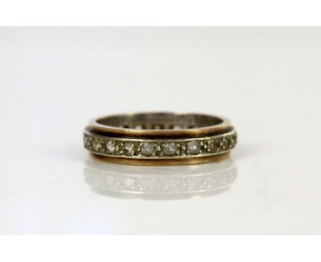 Vintage paste set full eternity ring, stamped 9 ct, ring size M.      9 ct gross weight 3.6 grams