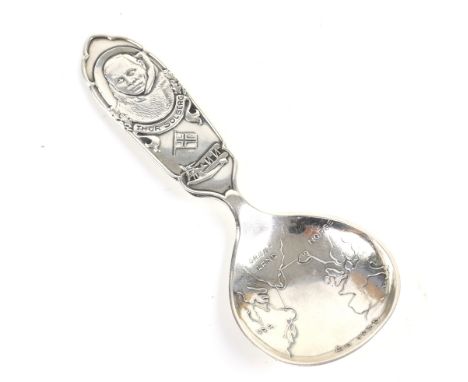 Norwegian 830 grade silver caddy spoon, 28 grams .      