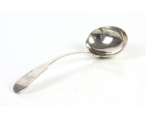 George III fiddle pattern silver ladle 48 grams London 1796.      