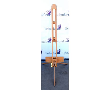Modern Winsor and Newton artist's easel and three other easels one in perspex 167cm high, one in wood 110cm high and a travel