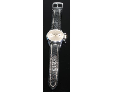Breitling - a mid 20th century Gentleman's 1191 wristwatch, textured silvered dial, block batons, minute track, centre second