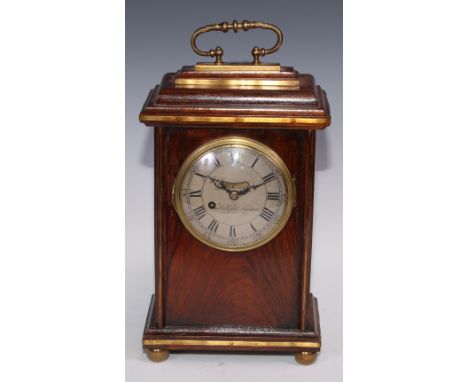 A bracket timepiece, the 10.5cm silvered clock dial inscribed Hallifax, London, Roman numerals, eight-day movement, the brass