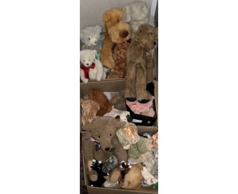 Toys &amp; Juvenalia - a collection of soft toys, teddy bears and collectors dolls, various manufacturers including Asquiths,