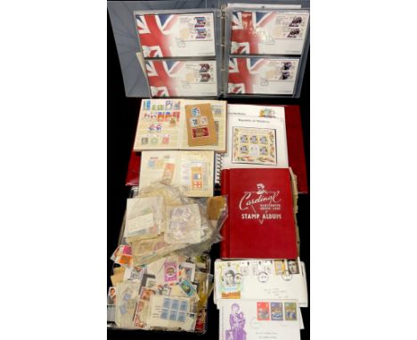 Philately - a collection of stamps and first day covers, Great Britain and world, albums and loose (qty) 