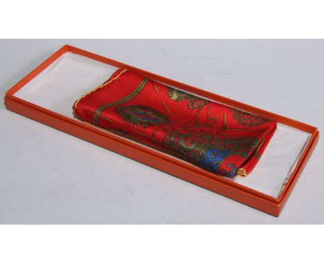 Fashion - a Hermes Les Armes De Paris silk hankerchief, boxed