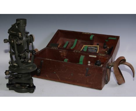 A surveyor’s theodolite, by John Davis and Son Ltd, complete, in original transit case 