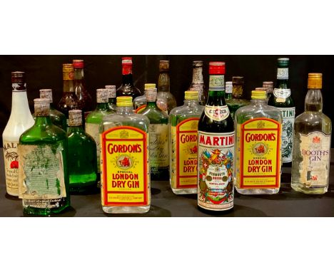 Spirits, Liqueurs and Cocktails - nine bottles of Gordon's Gin, 70cl, 37.5%, the labels in various states, levels within or j