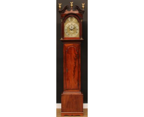 A George III Scottish mahogany longcase clock, 30.5cm arched brass dial inscribed John Lane, Aberdeen, Roman and subsidiary A