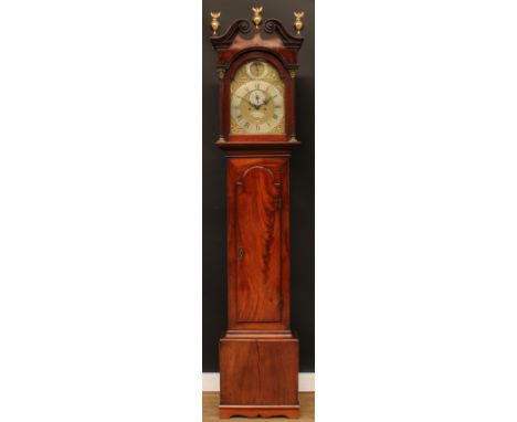 A George III Scottish mahogany longcase clock, 30.5cm arched brass dial inscribed John Lane, Aberdeen, Roman and subsidiary A