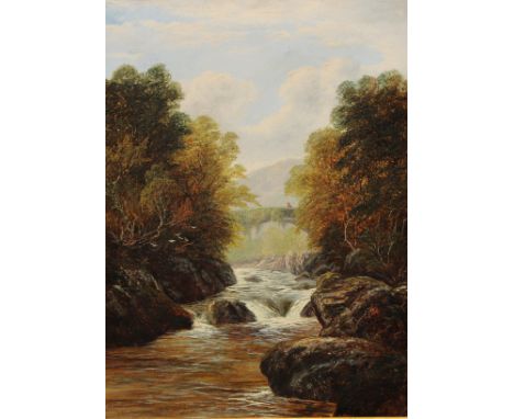 William Mellor (British, 1851-1931)Bridge Over The River,signed William Mel**r, oil on canvas, 59.5cm x 44.5cm 