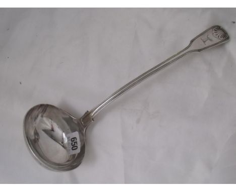 A good fiddle thread and shell soup ladle Lon 1867  by Lies 350g.        