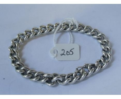Heavy silver curb link bracelet 42g     