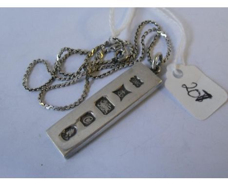 Silver ingot pendant necklace  19.8g     