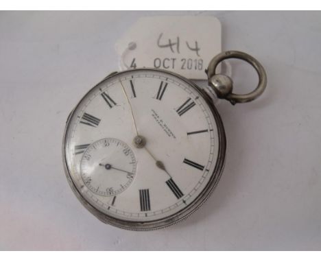 A silver pocket watch by Hutton     