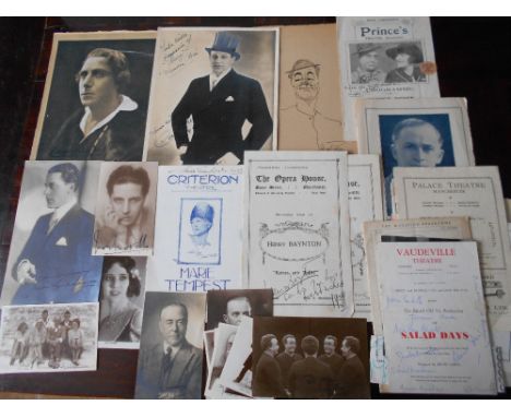 MUSIC HALL & THEATRE   c. 40 autographs, incl.   Ivor Novello signed photo & on programme, Gerald Du   Maurier signed program