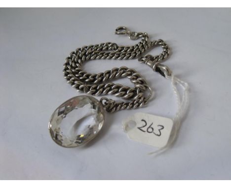 Silver crystal drop necklace      