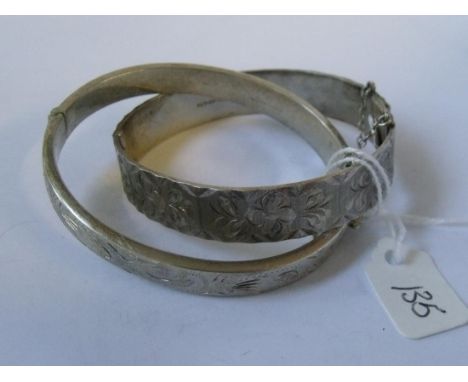 Two silver bangles       