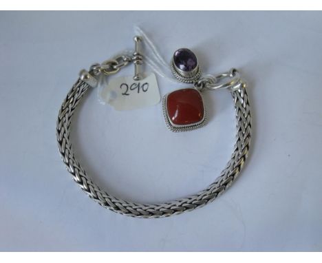 Silver woven mesh bracelet 47g     