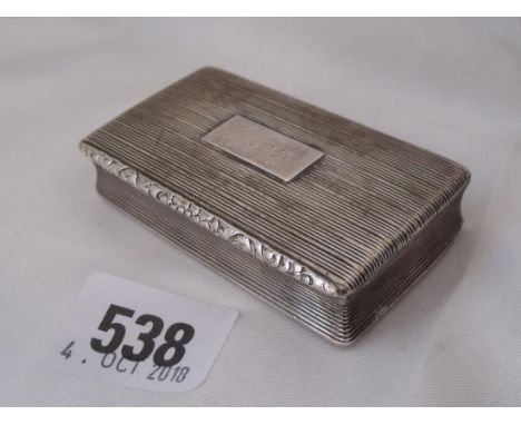 A Geo. snuff box the rectangular body with line  decoration 2.75” wide Birm by FC 60g.    