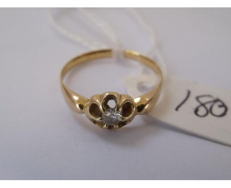 High carat gold solitaire diamond ring approx size K  