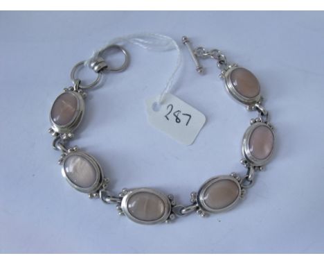 Silver rose quartz bracelet 36g     