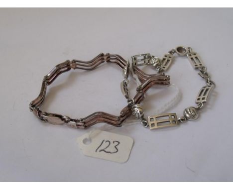 KIT HEATH - Celtic style silver bracelet also another   silver link bracelet 20g      
