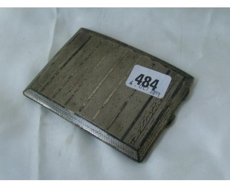 Art Deco cigarette case, engine turned 4.5” wide  Chester 1923 by T & S 140g.                 