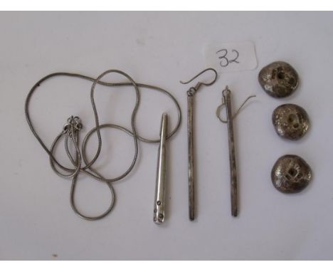 Bag silver jewellery including silver beads     