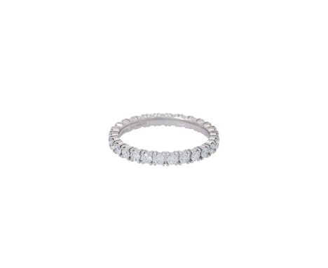 HENRICH & DENZEL Memoire Ring mit Brillanten von zus. 1,35 ct, FW (F-G)/VS (graviert), KP: 4.950 €, Platin, 5,6 gr, RW: 62, 2