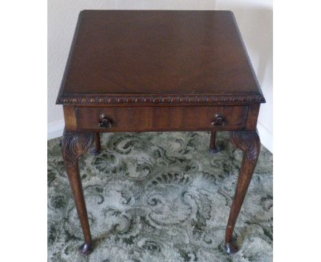 Reproduction oak lamp table on cabriole legs. Conditions reports are not available for our Interiors Sale.