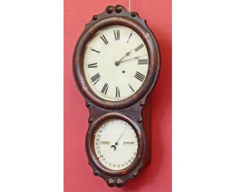 An American drop-dial wall clock with date and month dial Conditions reports are not available for our Interiors Sale.