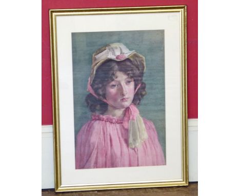Newlyn school 19th/20th century, female portrait, watercolour Conditions reports are not available for our Interiors Sale.