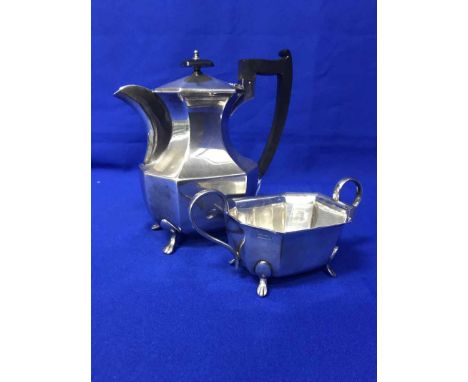 SILVER PLATE PART TEA AND COFFEE SERVICEalong with Ronson lighter (5)