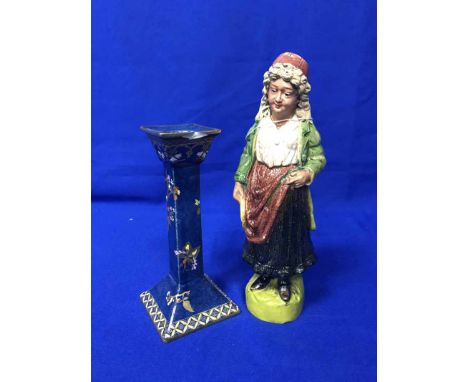 LOT OF CERAMIC ITEMSincluding a Continental Majolica figure, selection of Shelley wares including a Wileman mug, two Carlton 