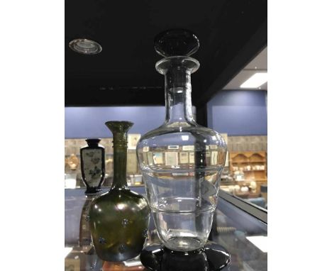 OPALESCENT VASEand art deco style glass decanter