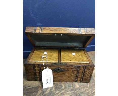 TEA CADDY WITH PARQUETRY INLAYalong with a pair of slender floral jugs