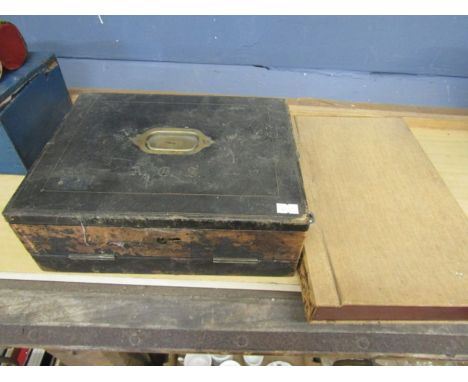 A vintage writing slope and binding cover