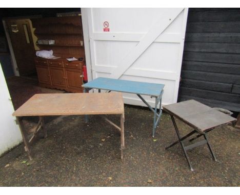 3 Vintage folding wooden tables&nbsp;