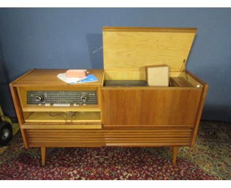 Telefunken mid century radiogram with stereo, radio, record player and speakers plus extras (no plugs)&nbsp;