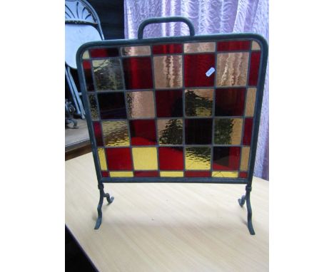 Stained glass fire screen