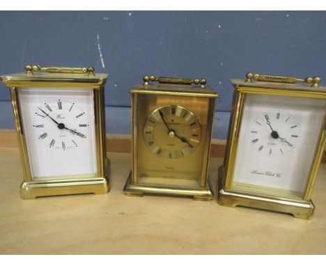 Junghans, Weiss, London clock co. brass carriage clocks- all battery