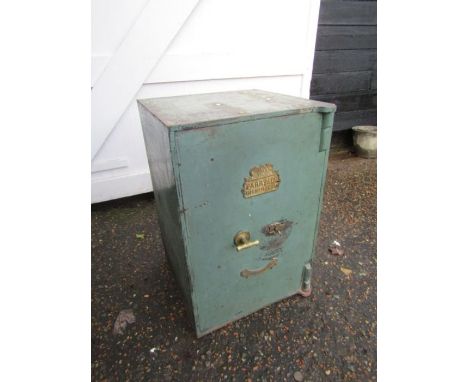 Vintage Parry &amp; Co of Birmingham cast iron safe with key H76cm W51cm D51cm approx&nbsp;