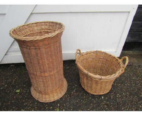 Wicker stick stand (H72cm approx) and log basket&nbsp;