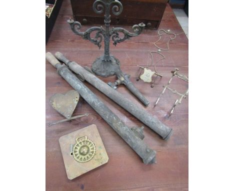 2 vintage hand sprays, tap and metalware