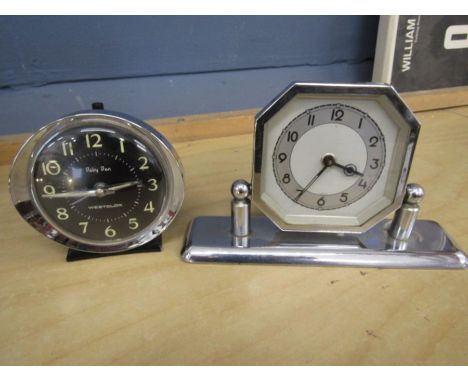 Westclox 'Baby Ben' alarm clock and chrome clock