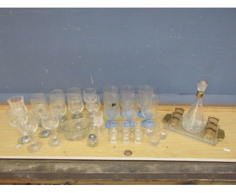 Mixed glassware including decanter set and Royal Worchester&nbsp;