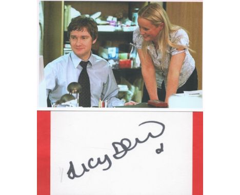 The Office Actor, Lucy Davis signature piece featuring a signed white card in black marker pen plus a 6x4 colour photograph p