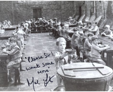 Oliver! 8x10 inch photo from one of the great British musicals, signed by actor Mark Lester who has added the immortal line C