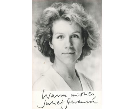 Actor, Juliet Stevenson signed 6x4 black and white photograph. Stevenson, CBE (born 30 October 1956) is an English actress of